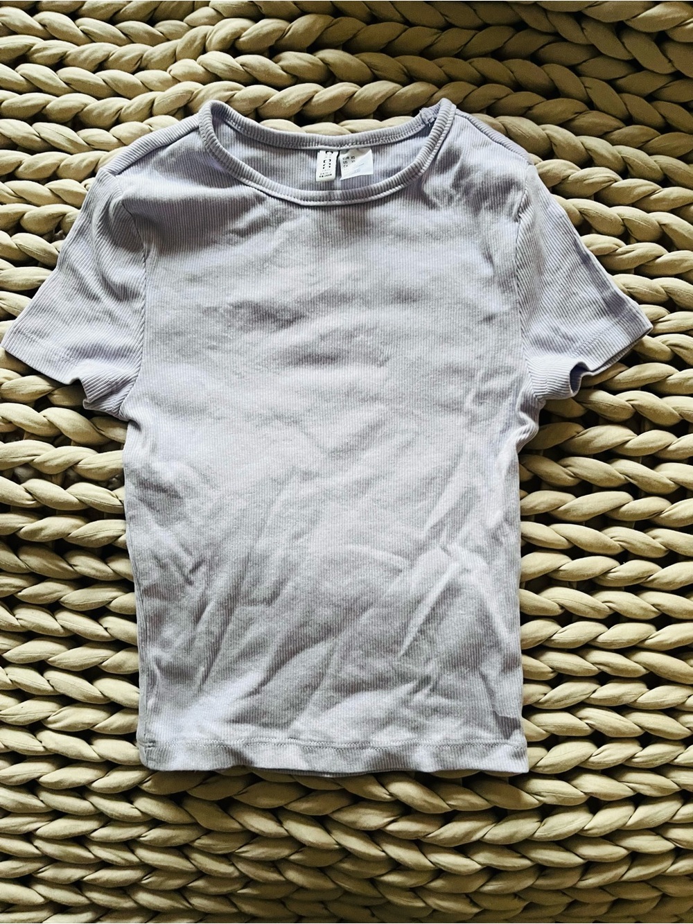 H&M Divided Ribbed Light Blue Crewneck Tee - Picture 4 of 6